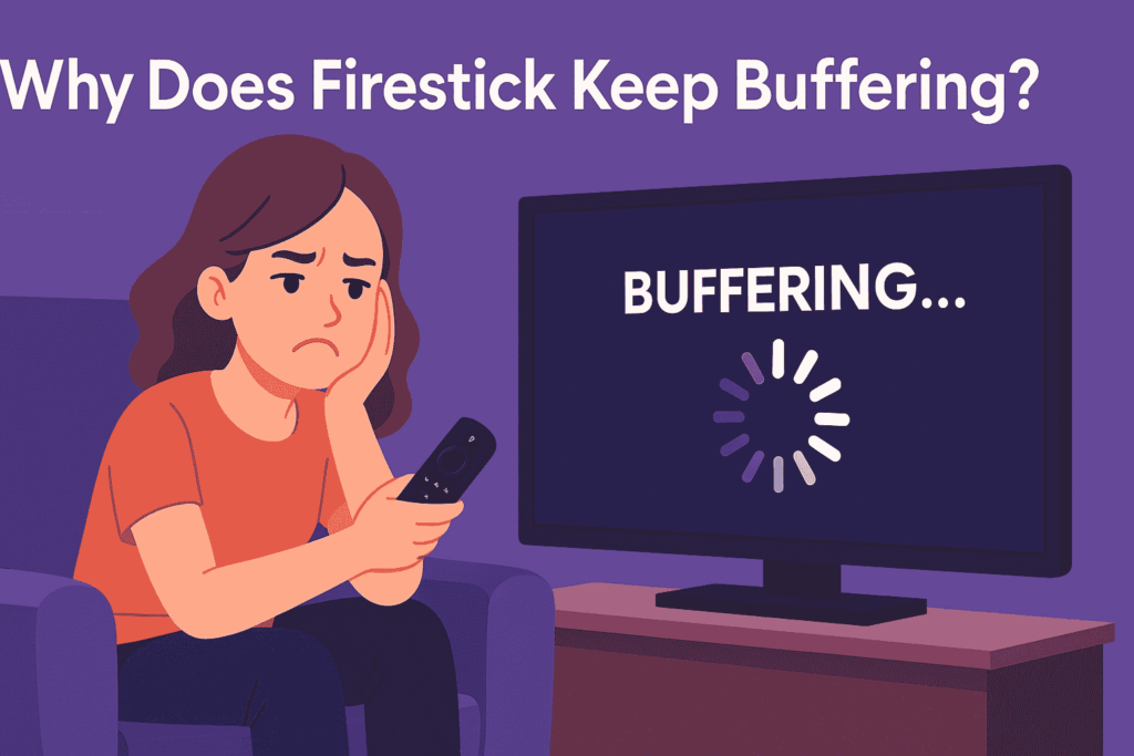 Firestick settings screen showing storage and app cache options to reduce buffering on firestick